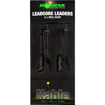 KORDA - Hotové montáže Leadcore Leader Heli Safe 1 m Weed/Silt 2 ks