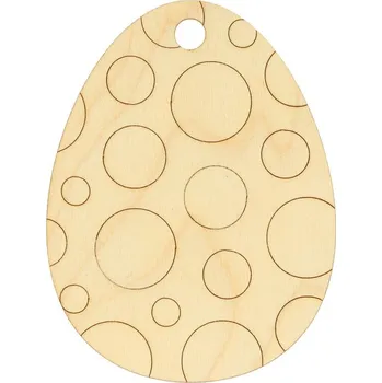 Velikonoční dekorace Natana dřevěné vajíčko s kruhy na malování 7x9cm