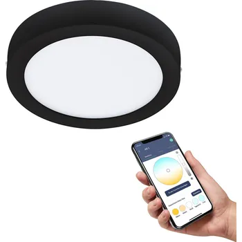 Lampička EGLO connect Fueva-Z stropní svítidlo, Ø 21 cm, černé černá LED 16,5 W celkem - Doprava zdarma