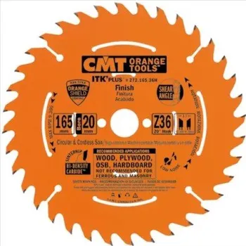 Příslušenství k pile CMT Orange Tools C27216536H - Kotouč pilový na dřevo pr. 165x1,7x20 (+15,87) mm 36 zubů, ultratenký