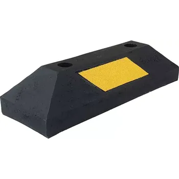 parkovací zábrana Černo-žlutý plastový reflexní parkovací doraz FLOMA PS20 - délka 44 cm, šířka 15 cm, výška 10,5 cm