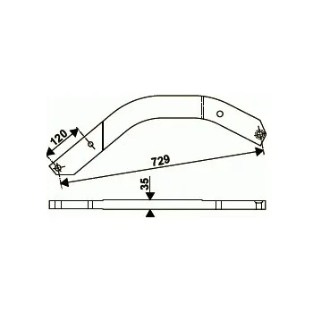 RC náhradní díl Slupice levá MS 78 Servo 65 (5děr)