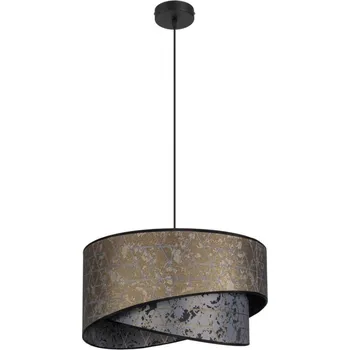 Lustr na lanku REZO 1xE27/60W/230V šedá/zlatá