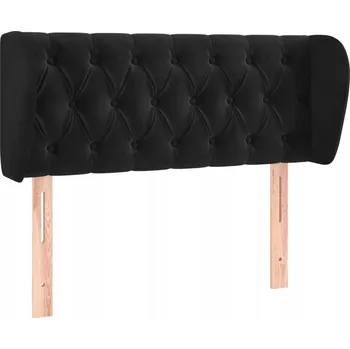 Čelo postele Uszak Samet Černá 93x23x78/88 cm