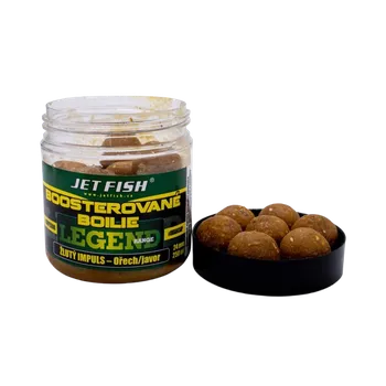 Boilies JetFish Jet Fish Legend Range Boosterované boilie ŽLUTÝ IMPULS OŘECH JAVOR 24mm 250ml