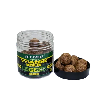 Boilies JetFish Jet Fish Legend range Vyvážené boilie KOŘENĚNÝ TUŇÁK BROSKEV 24mm 250ml