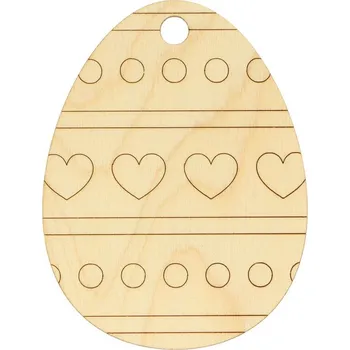 Velikonoční dekorace Natana vajíčko k dokreslení s velikonočním vzorem 7x9cm