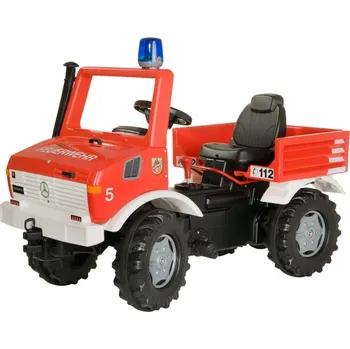 Dětské elektrovozidlo Rolls Toys 6000036639 Mercedes-Benz Unimog hasiči s řazením, brzdou a majákem