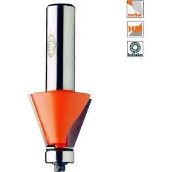 Příslušenství k frézce CMT Orange Tools C95750211 - Fréza úhlová na dřevo pr. 31,0x22mm / 22,5° s ložiskem, stopka 12 mm
