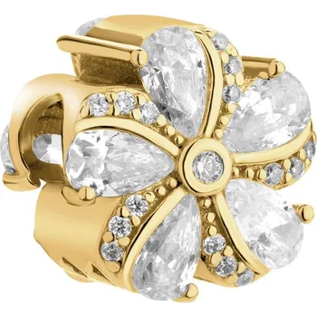 Přívěsek Pozlacený stříbrný přívěsek Beads se zirkony - květ - AP540-4242