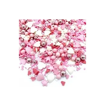 Jedlá dekorace na dort Cukrová dekorace - Love Birds (růžový mix) / 45 g