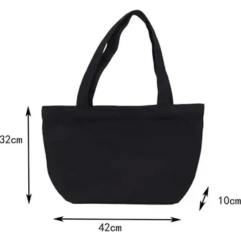 Kvalitní plátěná nákupní taška | eko kabelka - Černá 42x32x10cm