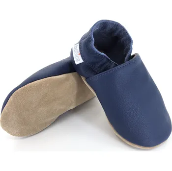 Capáčky Kožené barefoot capáčky BaBice Tmavě modré MB-003 25, Vnitřní délka boty: 15,8 cm