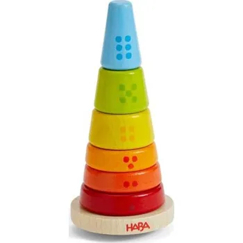 Dřevěná hračka Haba Dřevěná hračka Navlékání a počítání Vícebarevná věž