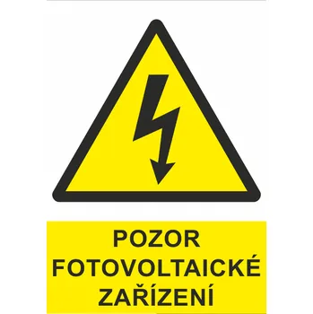 SAPRO FVE Nálepka "Pozor fotovoltaické zařízení" A8 FVE0133