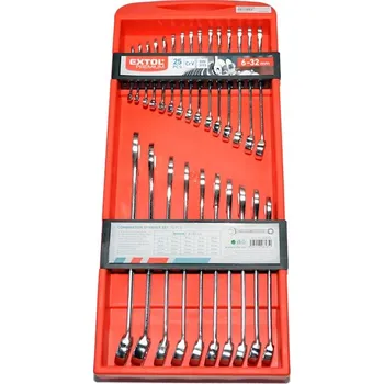Ruční nářadí Extol Premium 6350 Klíče očkoploché 6-32 25 ks CrV v držáku