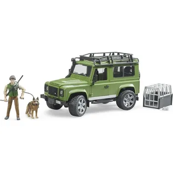 Land Rover Defender, figurka myslivce a Německého ovčáka Bruder 02587