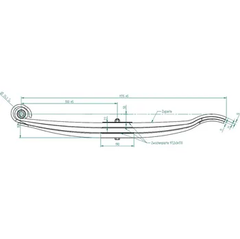 Pero parabolické s pouzdrem 6T š100/síla27/počet listů3-délka1100/24- odpr.50mm