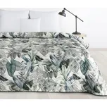 Sametový přehoz na postel DAVOS2 s rostlinným potiskem - zelený Rozměr přehozu (šířka x délka): 200x220cm