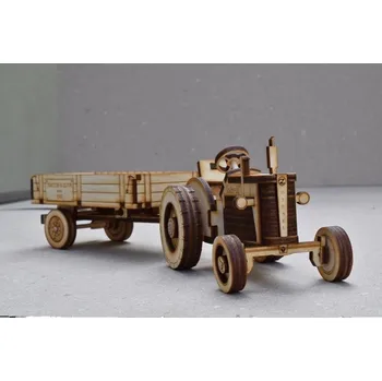 autíčko Zetor Model traktor Z 25 dřevěný s vlečkou