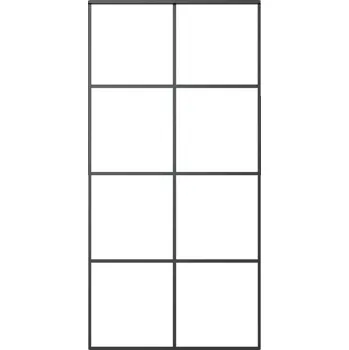 Interiérové dveře Posuvné dveře hliník/ESG sklo 288066 102,5/205/2 černé/mléčné