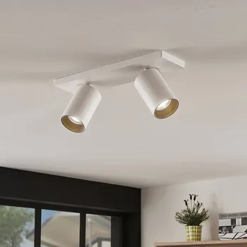 Lampička Bodové svítidlo Arcchio Brinja, sada 2 kusů, bílé, hranaté, 2 světla, GU10 - Světelné hlavy - Ø 6 cm, délka 9,8 cm; stropní držáky - délka 30,5 cm, šířka 9 cm bílá 2 x 8 W LED - Doprava zdarma