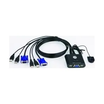KVM přepínač Aten 2-port KVM USB mini, 1m kabely, DO