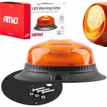 Maják Výstražná LED lampa Amio oranžová, 18 LED diod, ECE R65 R10 12/24V