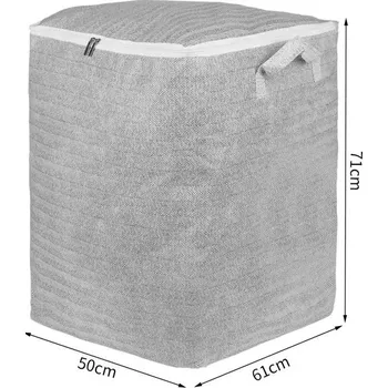 Úložný box Velká skládací úložná taška s víkem na oblečení a peřiny | Úložné vaky na peřiny - Šedá-220L
