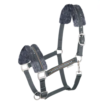 Vybavení pro koně Ohlávka s beránkem Waldhausen Elegant, tmavě šedá, XFull