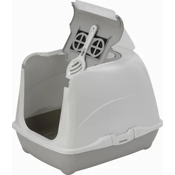 Toaleta pro kočku Toaleta Modena Flip šedá XL 57,6x43,9x41cm