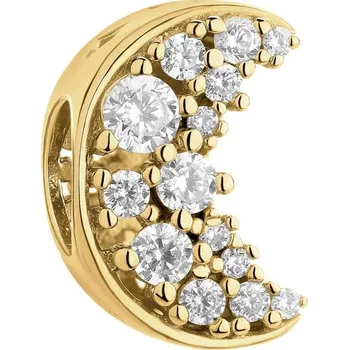 Přívěsek Pozlacený stříbrný přívěsek Beads se zirkony - Měsíc - AP540-4260