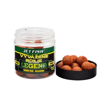 Boilies JetFish Jet Fish Legend range Vyvážené boilie ROBIN RED BRUSINKA 20mm 250ml