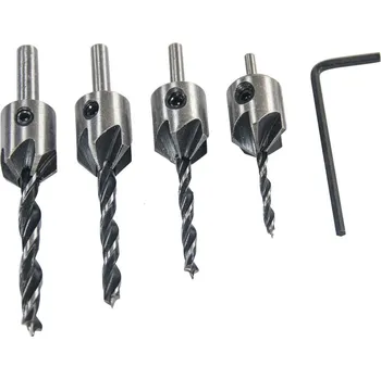 Dílna STAVTOOL P11145 Sada vrtáků do dřeva se záhlubníkem 4 díly - dřevěný obal