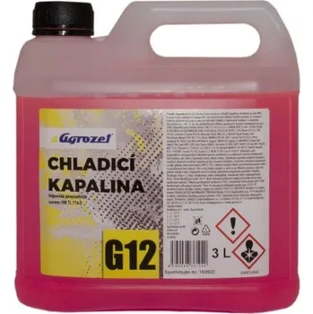 Náplň do chladiče a ostřikovače AGROZET Kapalina chladící G12+ Antifreeze 3 L