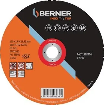 Brusný kotouč Berner 244032-25 Kotouč 150x1,0x22 INOX