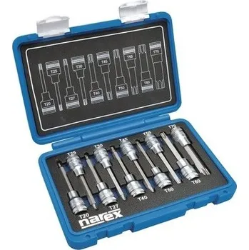 Dílna NAREX 443000962 Sada hlavic 1/2" zástrčných TORX TX 20-70 L100mm 10dílná