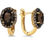 Náušnice Finley s champagne diamanty a kvarcitem KU2172 + dárkové balení LUXUS zdarma