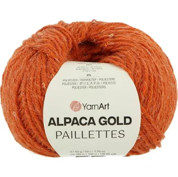 Galanterie YarnArt Alpaca Gold Paillettes 9312 terakota