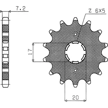 Řetězová sada pro motocykl řetězové kolečko pro sekundární řetězy typu 428, SUNSTAR (16 zubů) HONDA CLR 125 Cityfly 1998-2000