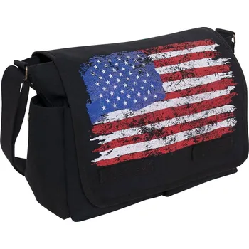 Sportovní taška ROTHCO® Taška ROTHCO® MESSENGER BAG & US FLAG černá