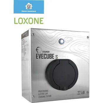 Nabíjecí stanice pro elektromobil EVECUBE S - 22kW AC nabíjecí stanice pro elektromobily (OCPP 1.6 + Chytrý WebServer + RFID + měření spotřeby + Loxone / Home Assistant), Modul řízení výkonu MODBUS Žádný (nelze čerpat dotace), Typ připojení Nabíjecí zásuvka Typ 2 (standardně)