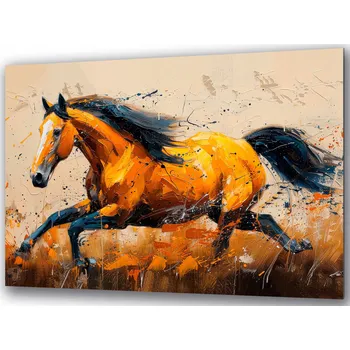 Obraz Skleněný obraz Běžící kůň 36x23 cm