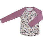 Dívčí tričko Esito s dlouhým rukávem Violet flowers Cream Velikost: 92