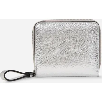 Peněženka PENĚŽENKA KARL LAGERFELD K/SKUARE MD BFLD WLLT GRAINY SILVER