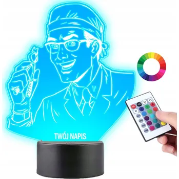 Lampička LAMPičKA na SKLE Zubař 3D LED RGB + DÁLKOVÝ OVLADAČ 16 BAREV