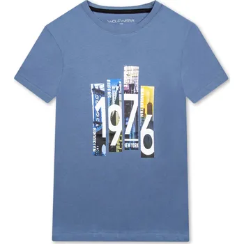 Chlapecké tričko - Wolf S2403A, šedomodrá Barva: Modrá, Velikost: 158