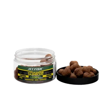 Boilies JetFish Jet Fish Legend Range Vyvážené boosterované Dumbles BIOENZYM FISH LOSOS ASA 12mm 125ml