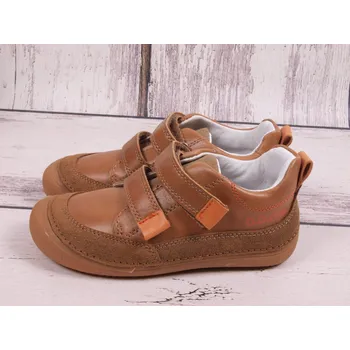 Dívčí bačkory D.D.step Celoroční kožené boty obuv BAREFOOT D. D. step S063-51483A hnědé velikost: 28