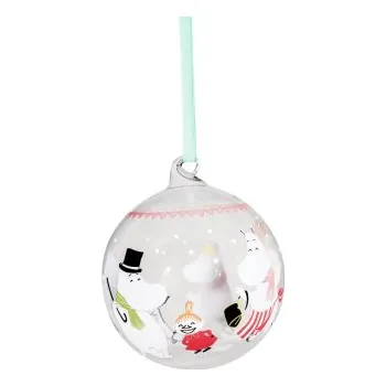 Vánoční ozdoba Muurla Moomin Festive Spirits 9cm skleněná vánoční ozdoba průhledná 9 cm